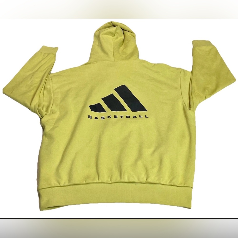 Adidas Baskeball Sueded Hoodie Sweatshirt (Halo Gold) IN7706 Men's Size Medium